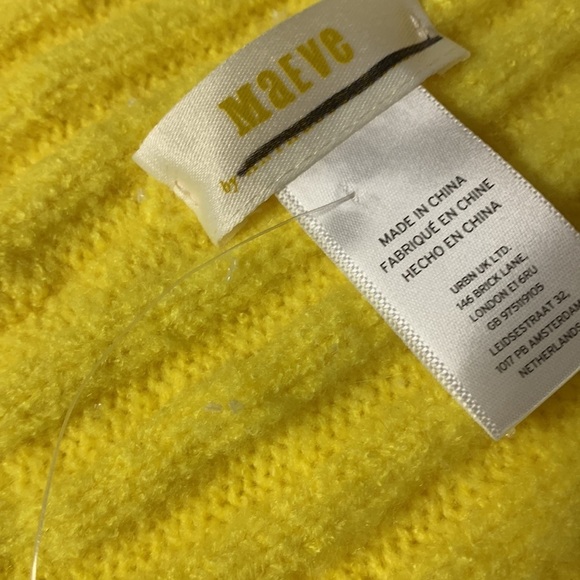 Anthropologie Maeve recycled winter hat yellow new without tags